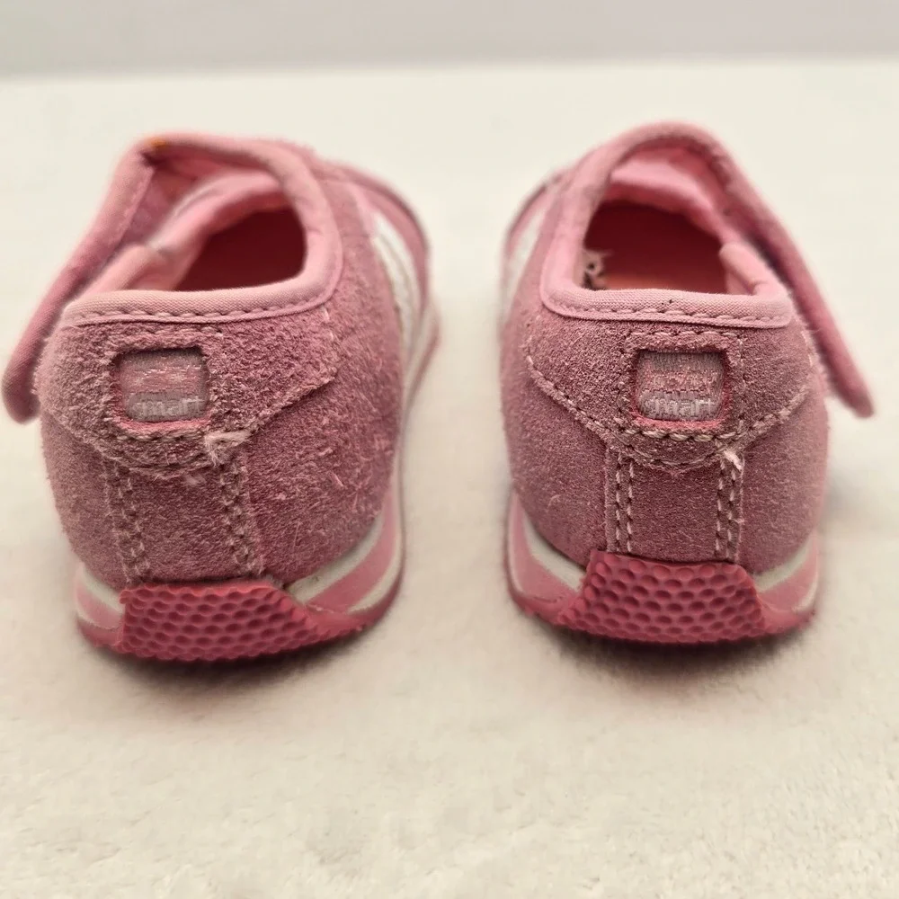 Baby Smart Toddler Girls Pink Suede Mary Jane Sneakers Shoes Size 4 Athletic Y2K